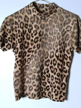 Vintage K of Krizia Animal Print Short-Sleeve Top